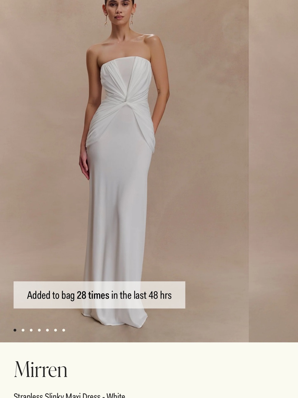 Meshki Strapless White Maxi Dress